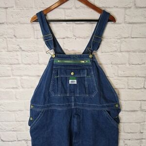 LIBERTY Men's Denim Bib Overalls Blue Cotton Workwear Size 42x30‎